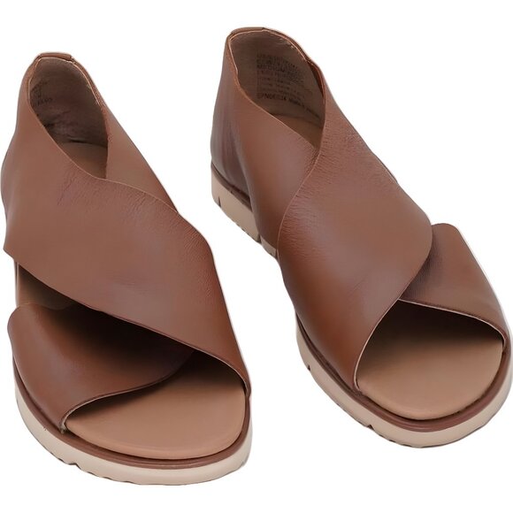 Gentle Souls Leslie X-Band Leather Tread Sole Sandals Luggage Brown US 6M EU 36 - Picture 1 of 6
